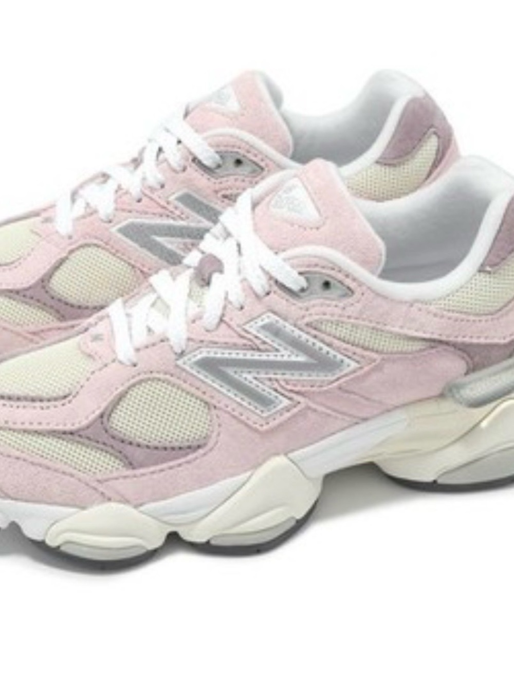 New Balance Pink and Cream Suede Mesh Chunky Sneakers 8.5
